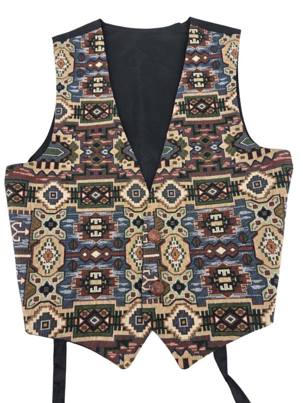 Toby Weston Vintage Tapestry Vest Mens S Southwestern Cowboy Rodeo Made in USA
